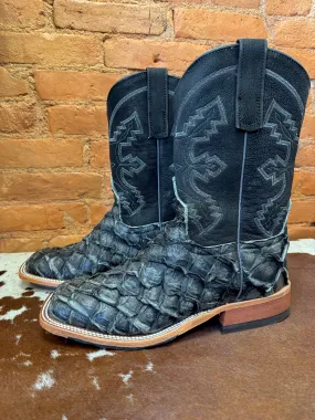 Anderson Bean Men's Grey Rustic Big Bass Square Toe Cowboy Boots 336978