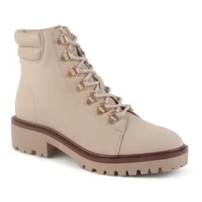Beige Smooth lace-Up Boot