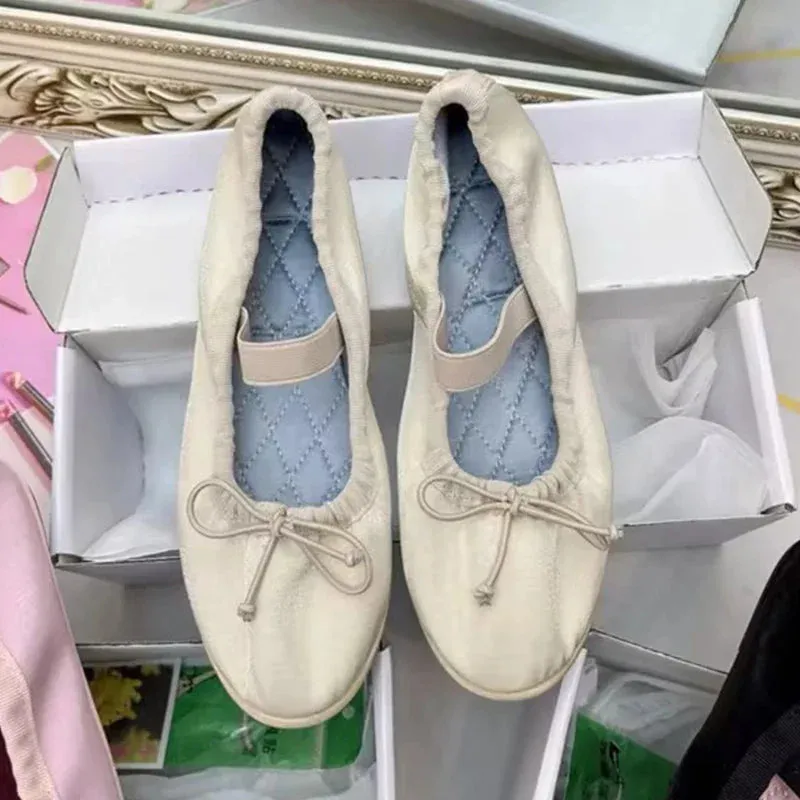 binfenxie  -  Elegant Velvet Ballet Flats Shoes Women Bow Tie Soft Casual Streetwear Ladies Shoes Female Slip on Mary Jane Shoes Loafers New