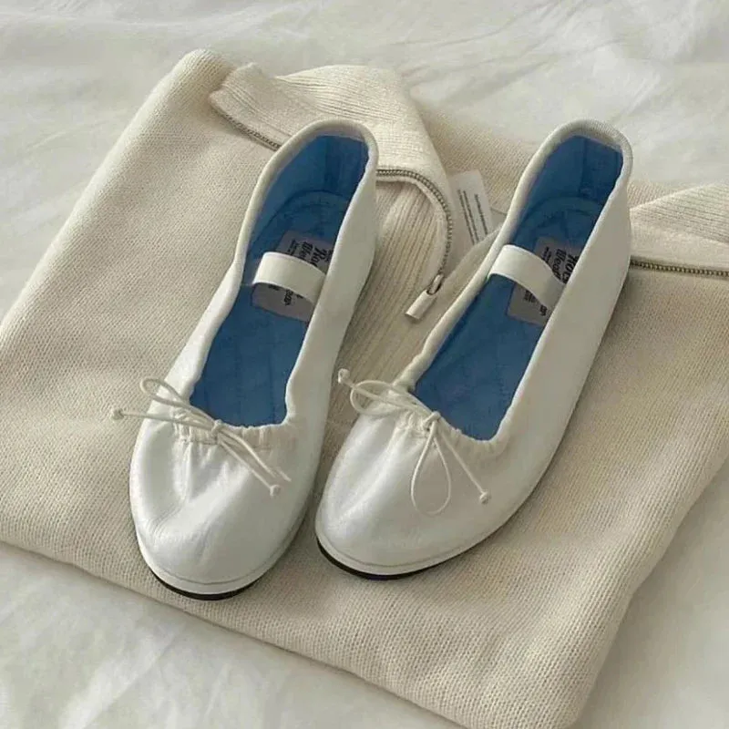 binfenxie  -  Elegant Velvet Ballet Flats Shoes Women Bow Tie Soft Casual Streetwear Ladies Shoes Female Slip on Mary Jane Shoes Loafers New