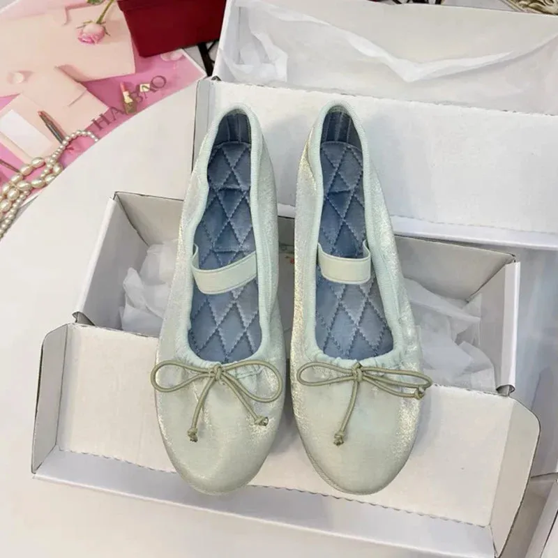 binfenxie  -  Elegant Velvet Ballet Flats Shoes Women Bow Tie Soft Casual Streetwear Ladies Shoes Female Slip on Mary Jane Shoes Loafers New