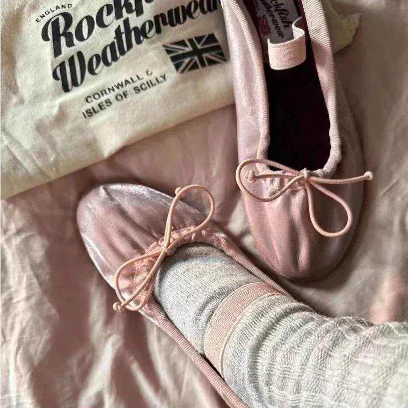 binfenxie  -  Elegant Velvet Ballet Flats Shoes Women Bow Tie Soft Casual Streetwear Ladies Shoes Female Slip on Mary Jane Shoes Loafers New