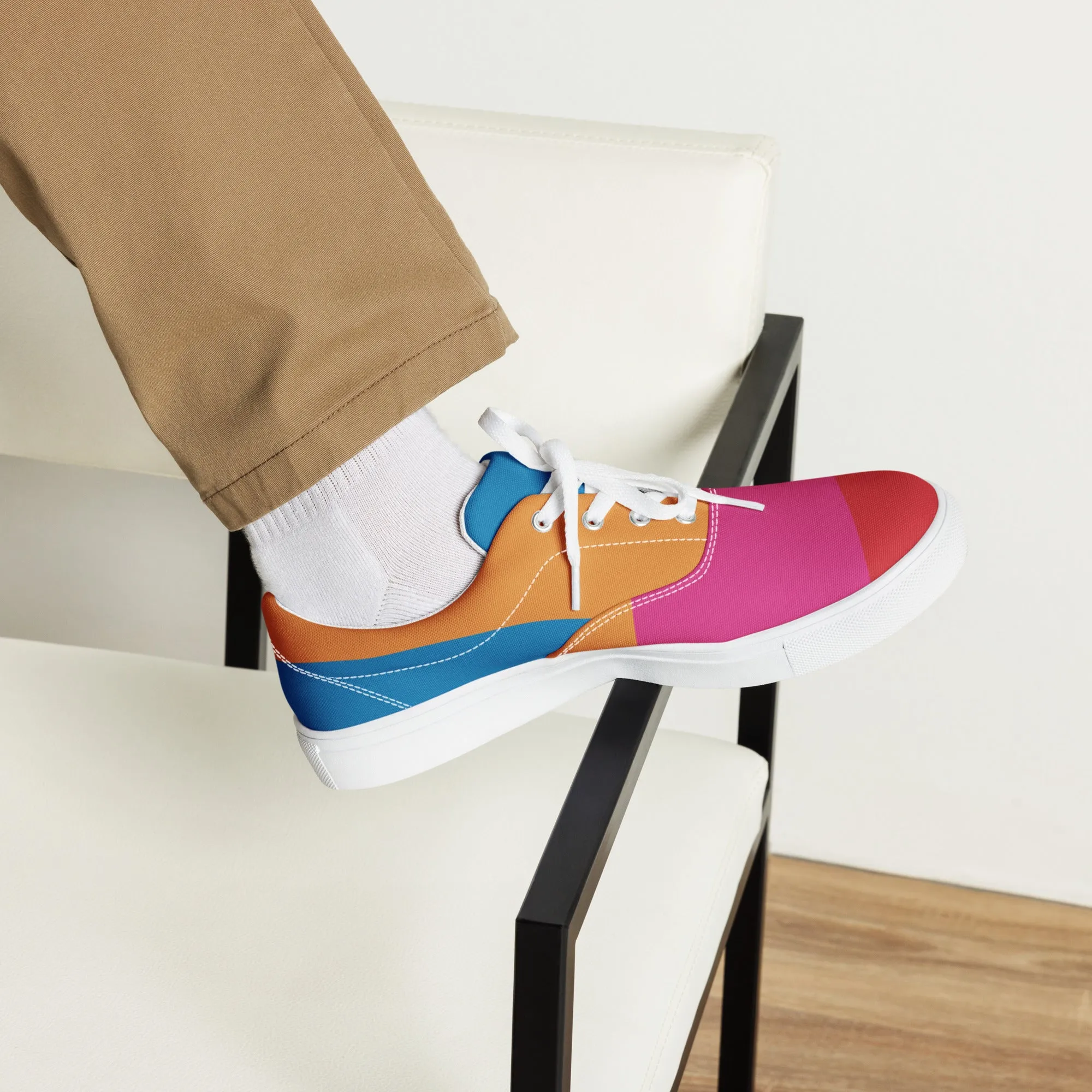 COLORFUL Men’s Lace-Up Canvas Shoes (Bright)
