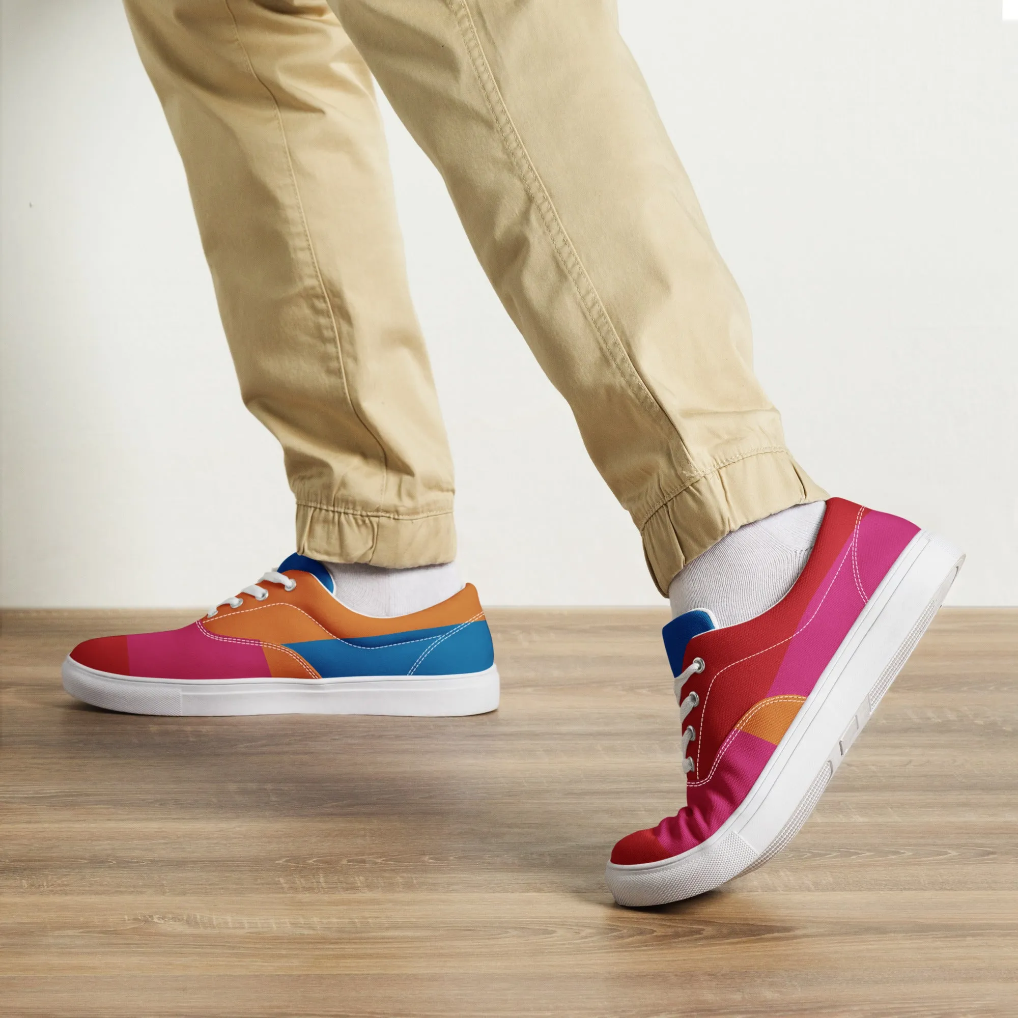 COLORFUL Men’s Lace-Up Canvas Shoes (Bright)