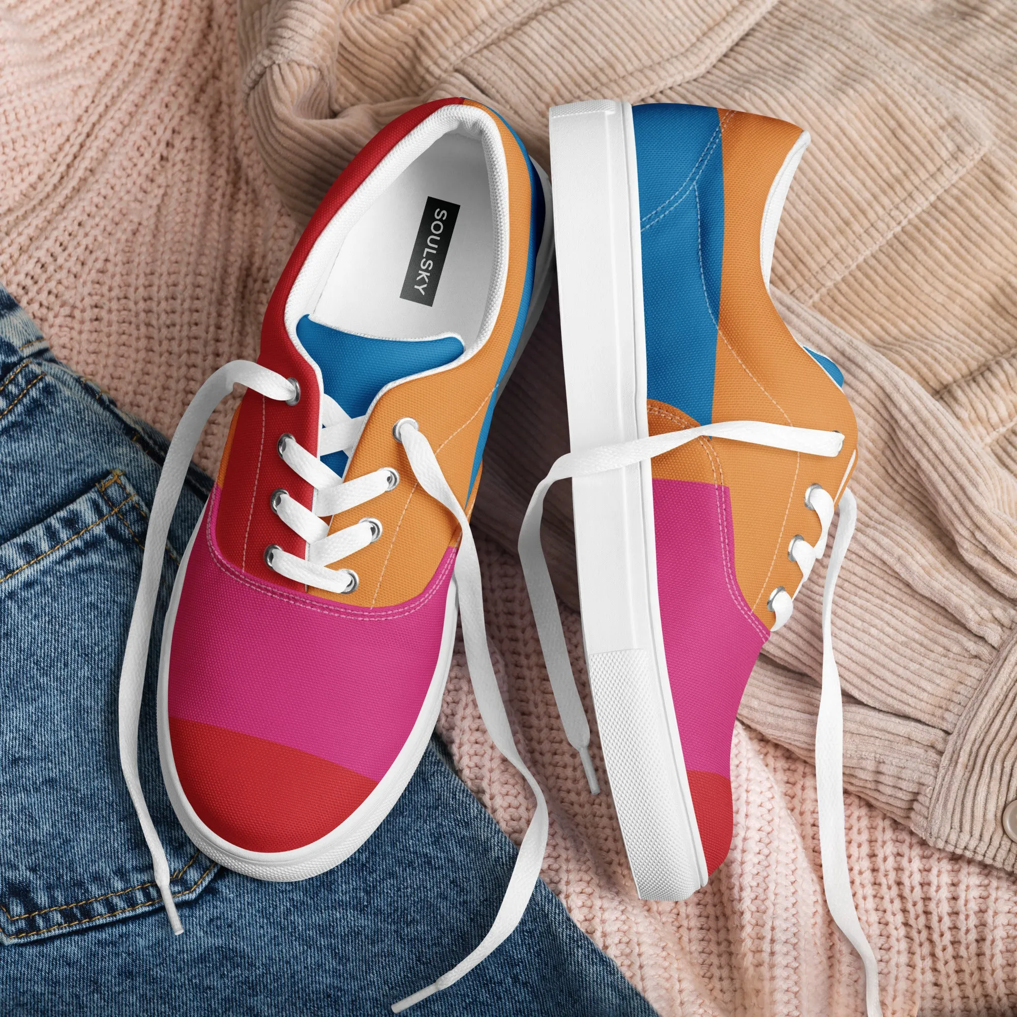 COLORFUL Men’s Lace-Up Canvas Shoes (Bright)