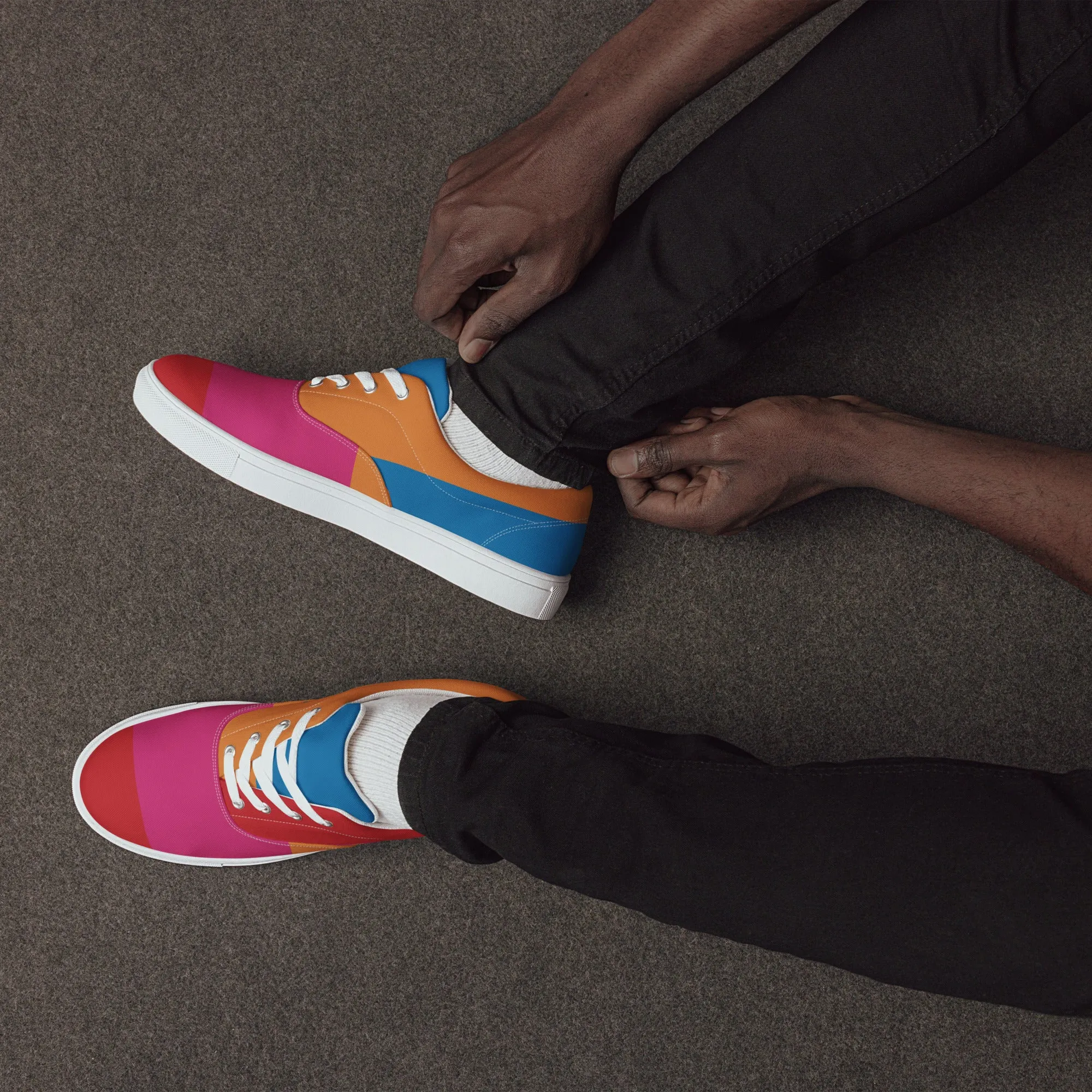 COLORFUL Men’s Lace-Up Canvas Shoes (Bright)