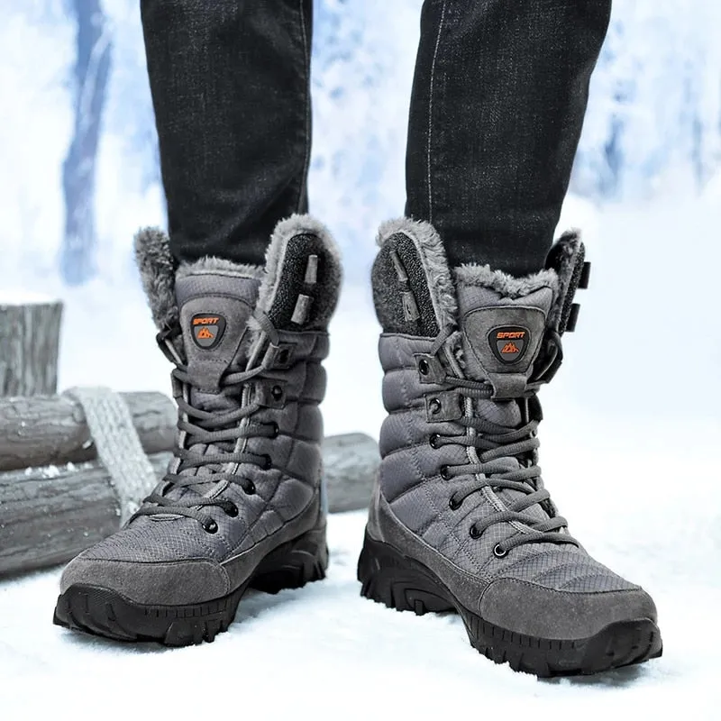 Cuzcare Men Orthopedic Shoes Foldable Collar Hiking Snow Boots