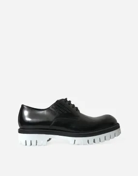Derby In Spazzolato Calfskin Leather