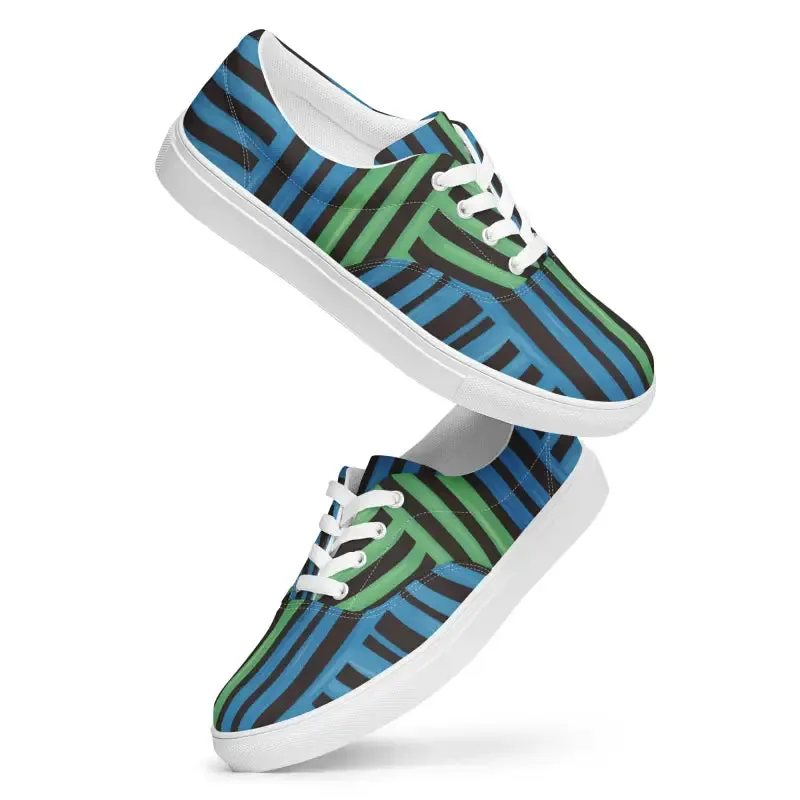 Dipaliz Canvas Shoes with Blue Stripes