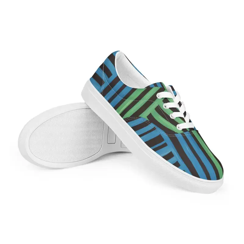 Dipaliz Canvas Shoes with Blue Stripes