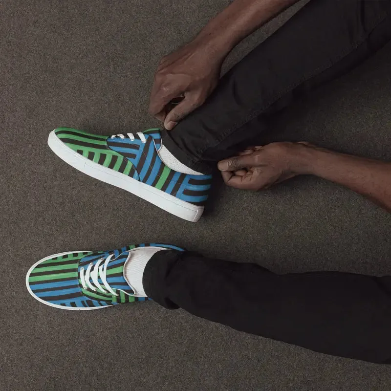 Dipaliz Canvas Shoes with Blue Stripes