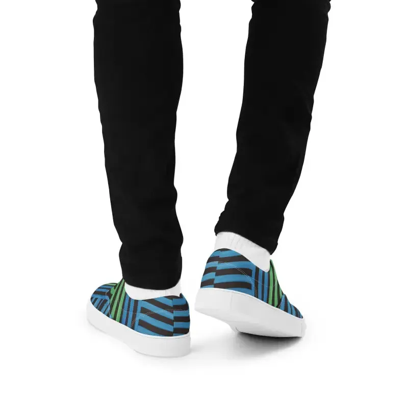 Dipaliz Canvas Shoes with Blue Stripes