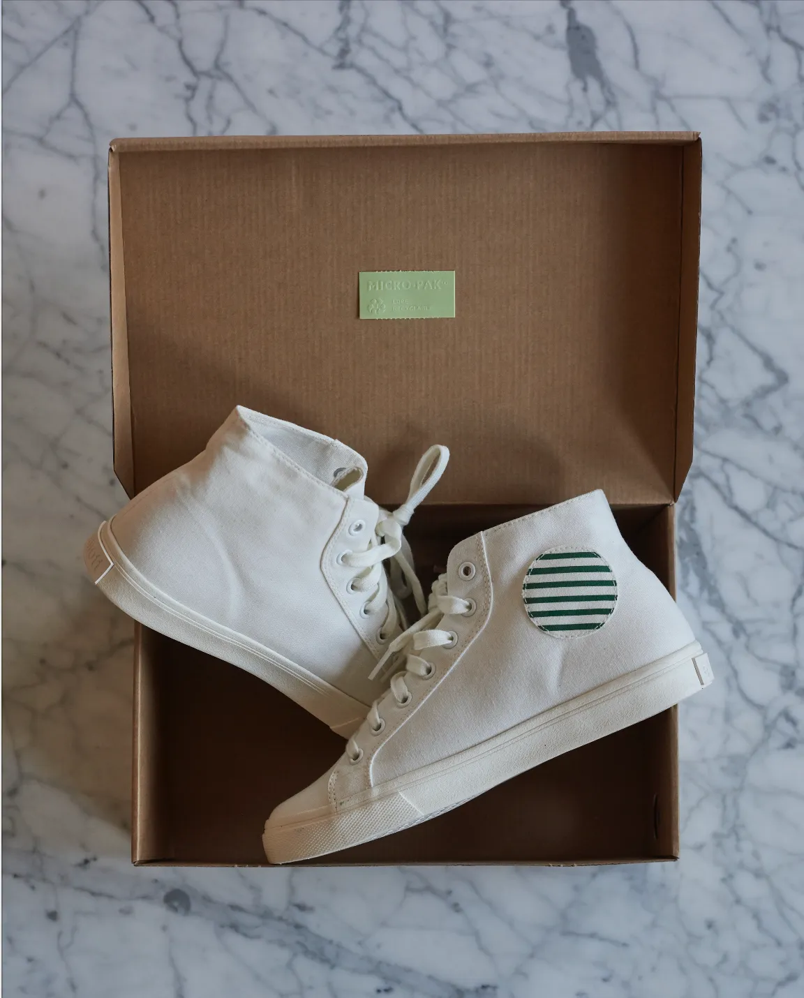 Elliott Footwear High-Top Recycled Canvas White/Stripes