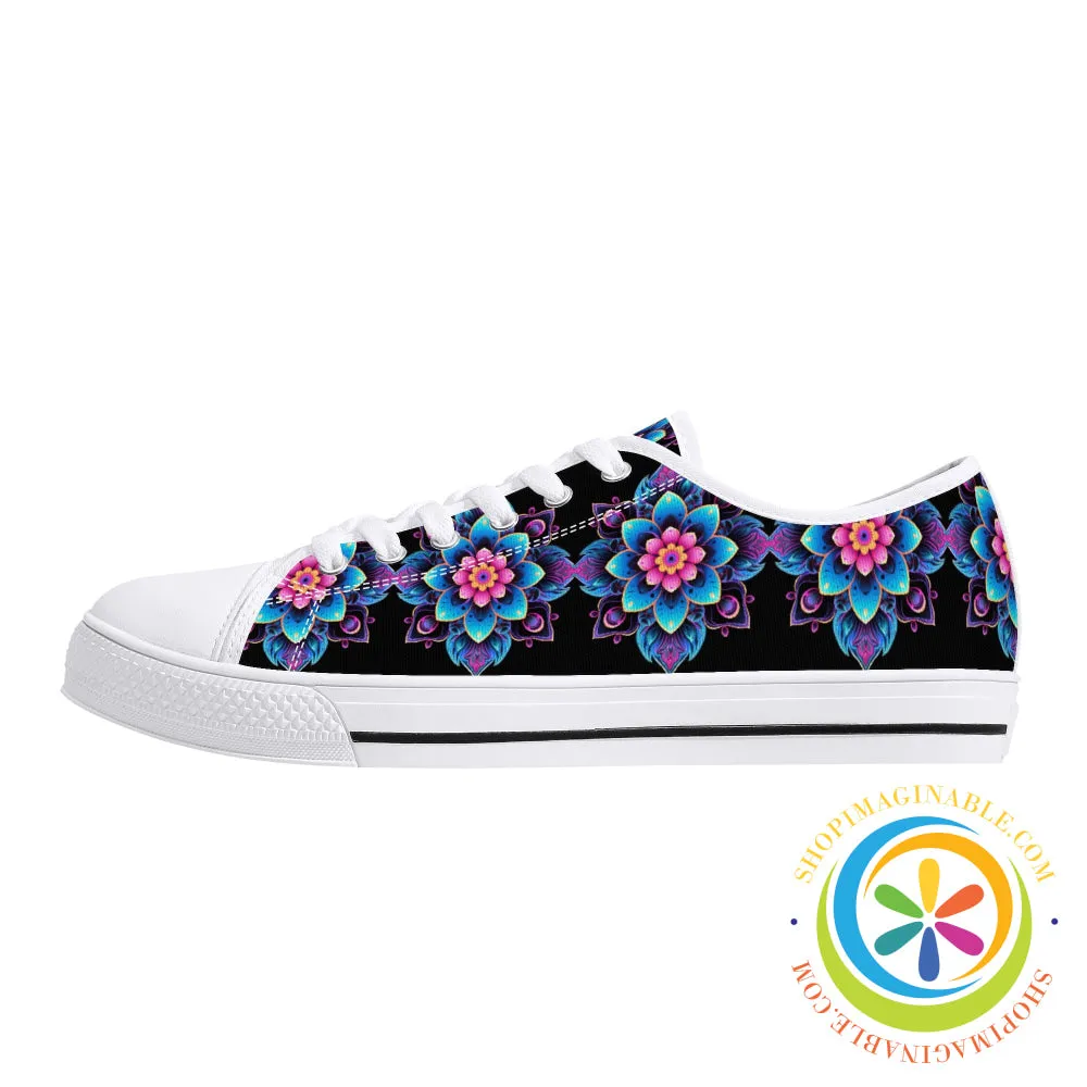 Flower Power Ladies Low Top Canvas Shoes