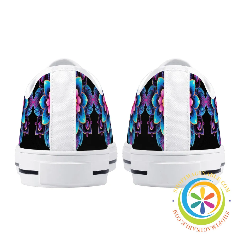 Flower Power Ladies Low Top Canvas Shoes