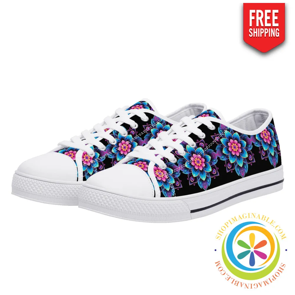 Flower Power Ladies Low Top Canvas Shoes