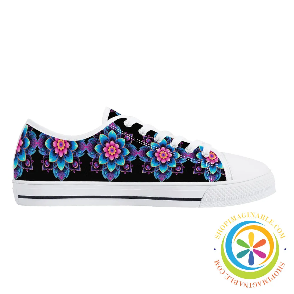 Flower Power Ladies Low Top Canvas Shoes
