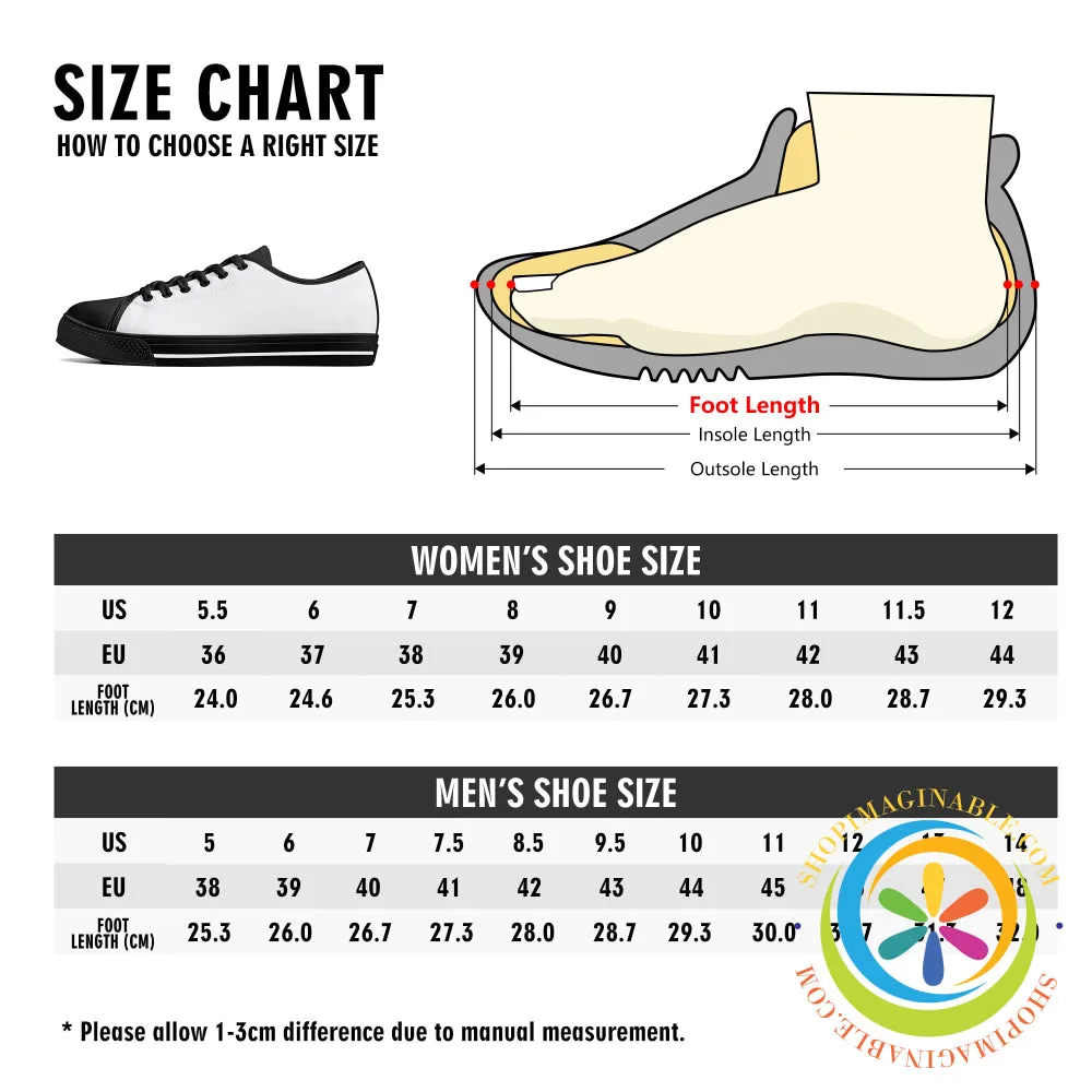 Flower Power Ladies Low Top Canvas Shoes