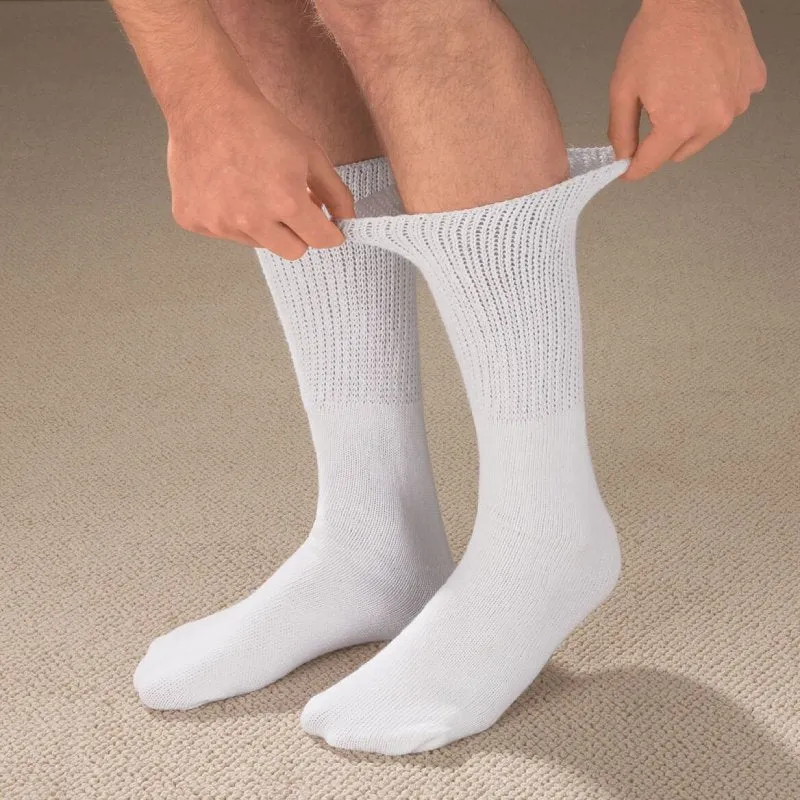 GRW Diabetic Socks Seamless Breathable Cotton Theraputic Mid-calf Stockings