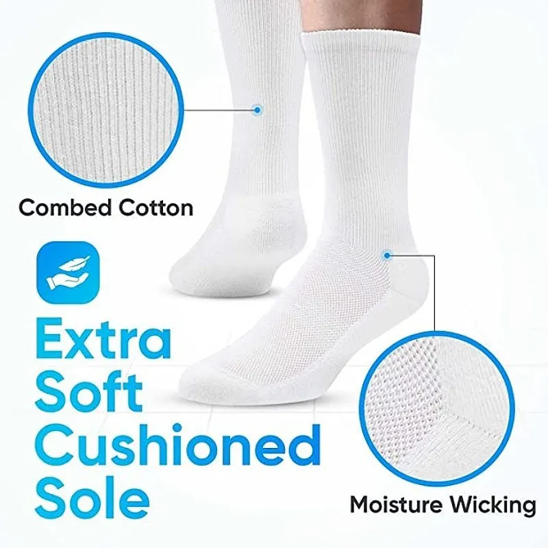 GRW Diabetic Socks Seamless Breathable Cotton Theraputic Mid-calf Stockings