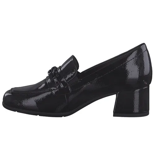Jana Block Heeled Loafers - 24365-29 - Black Patent